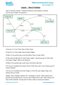 Worksheets for kids - length-word-problems